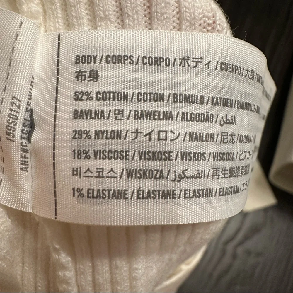 Abercrombie & Fitch Long Sleeve Cutout Maxi Sweater Dress in Cream, Small Tall - Picture 7 of 10